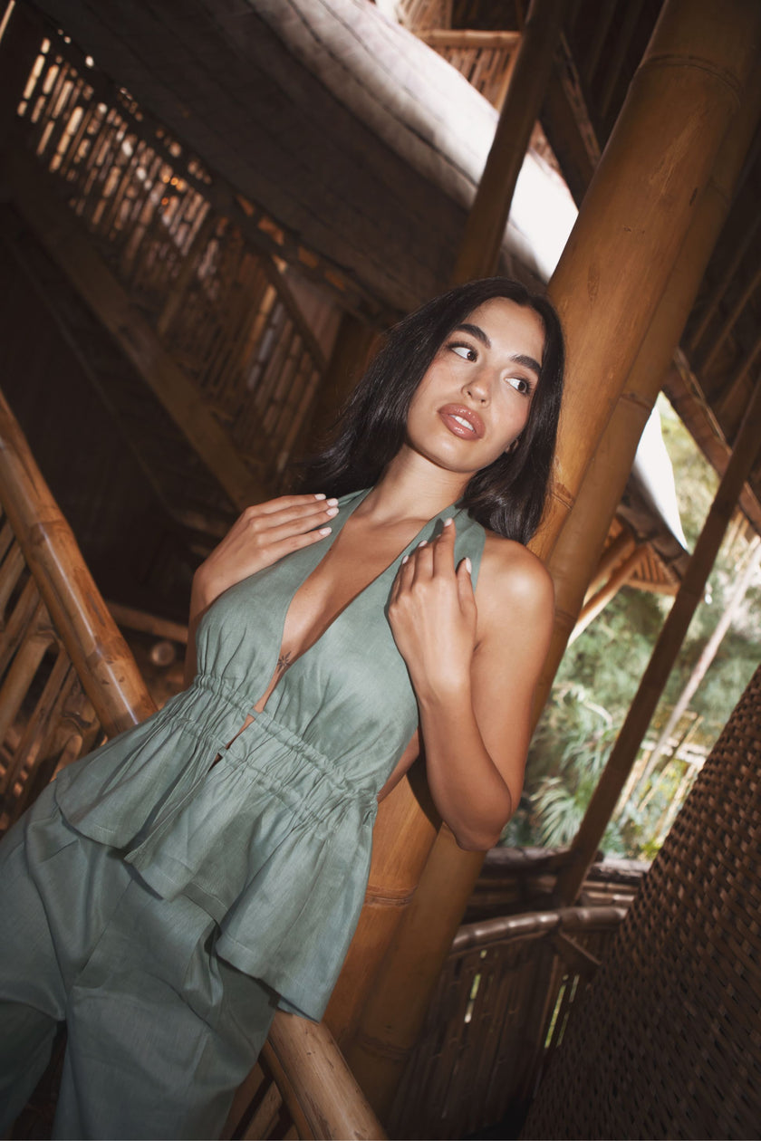 LEA HALTER TOP (SAGE) - RICOCHET