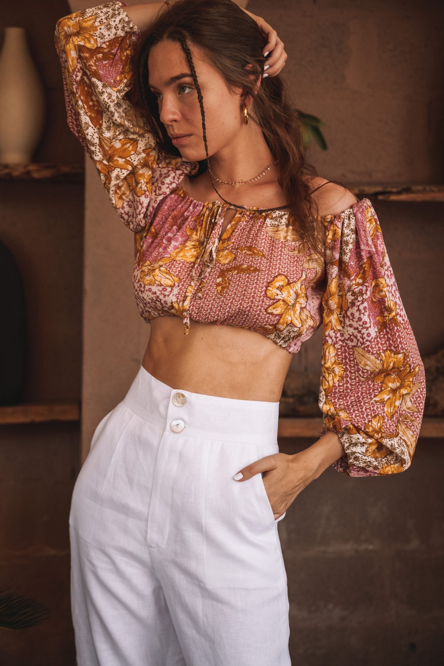 RANA TROUSER (POWDER WHITE) - RICOCHET