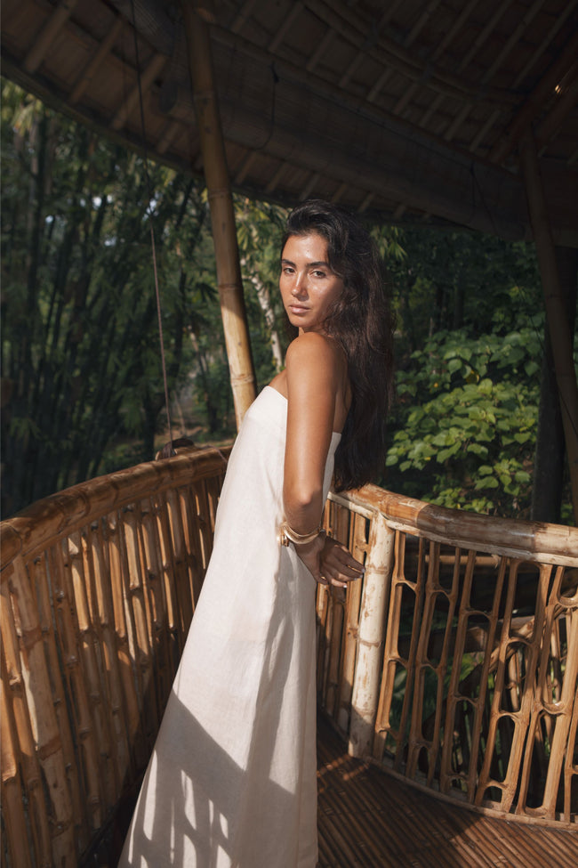 DANIELI STRAPLESS DRESS (IVORY) - RICOCHET