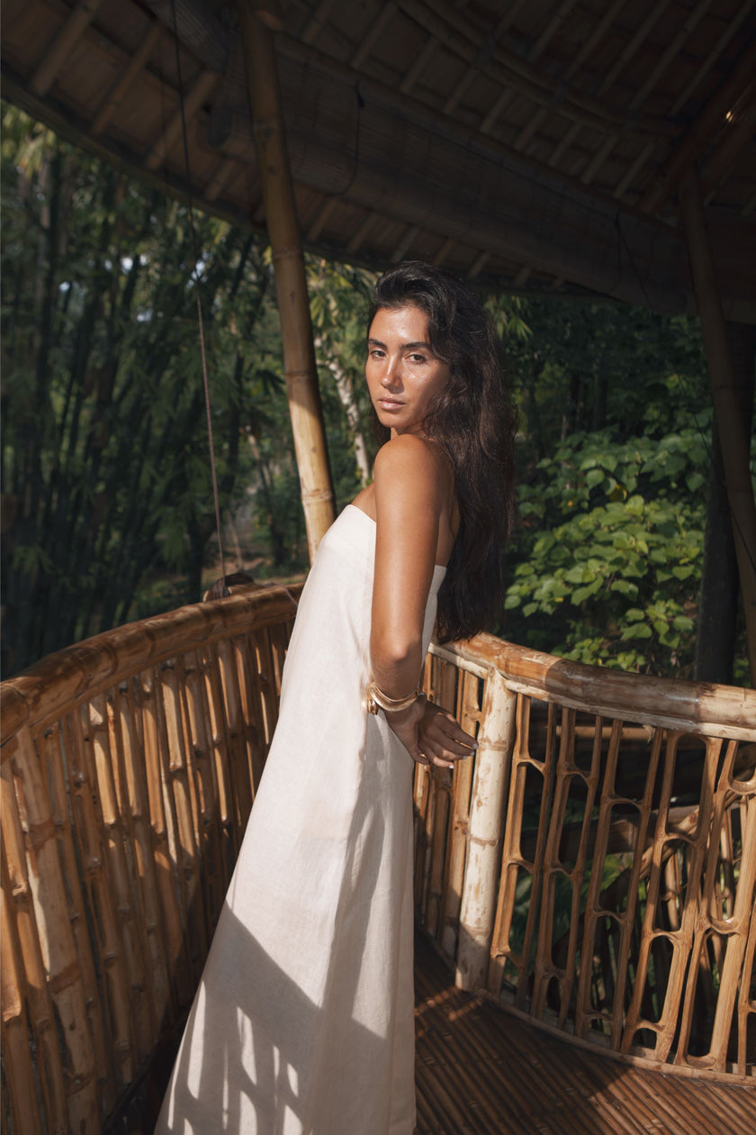 DANIELI STRAPLESS DRESS (IVORY) - RICOCHET