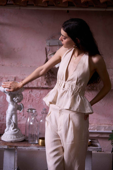 LEA HALTER TOP (SAND) - RICOCHET