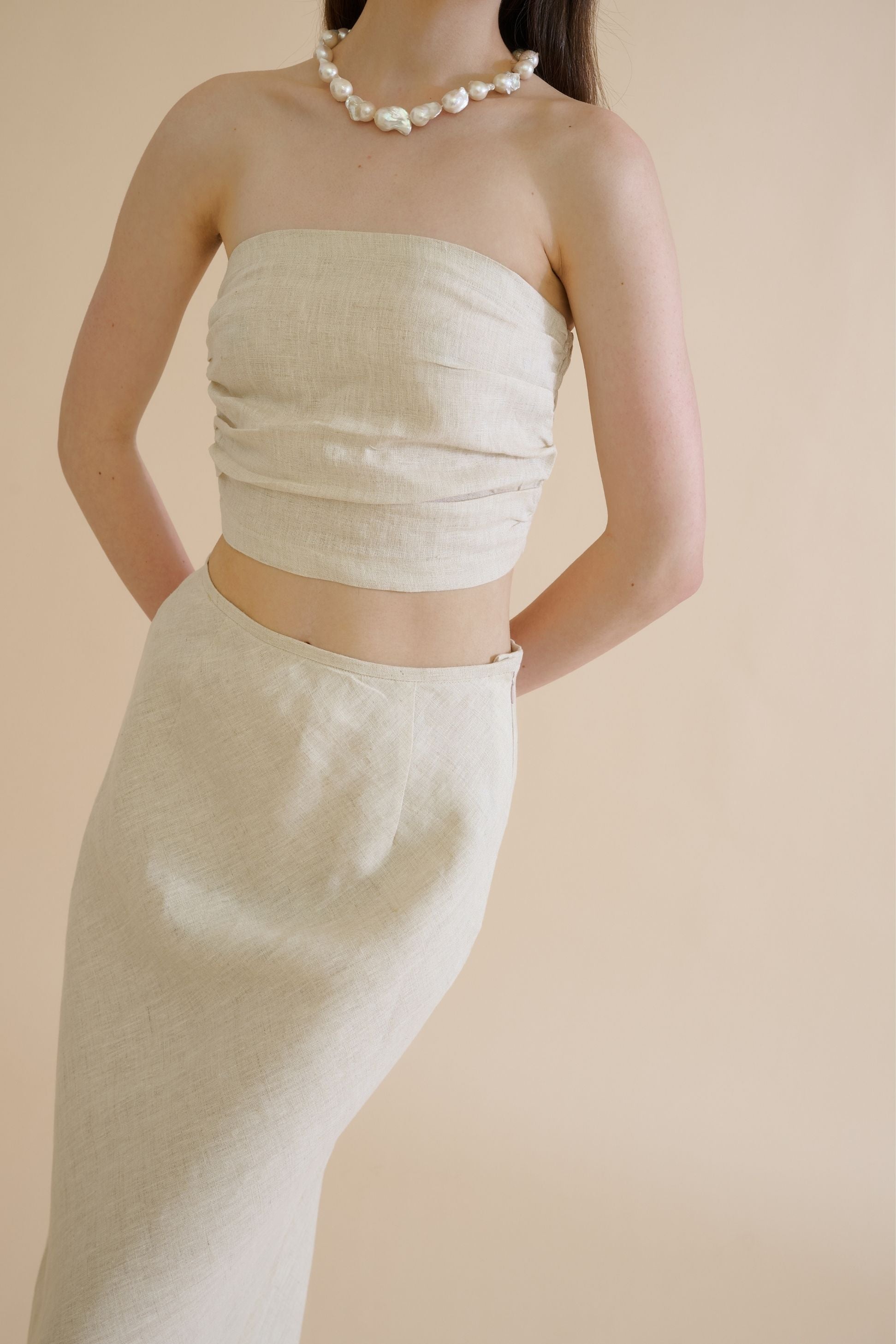 SIERRA STRAPLESS TOP (SAND) - RICOCHET