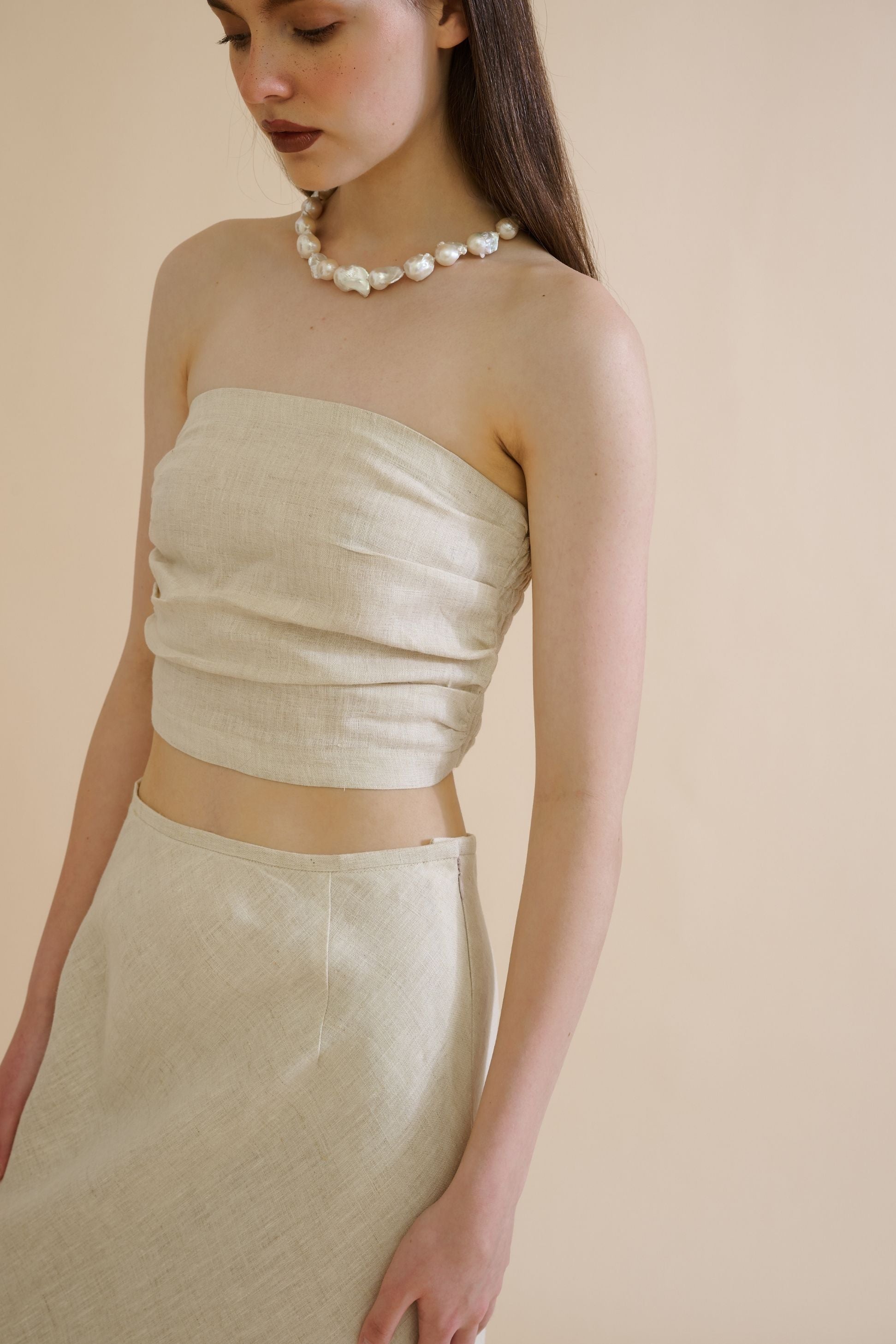 SIERRA STRAPLESS TOP (SAND) - RICOCHET