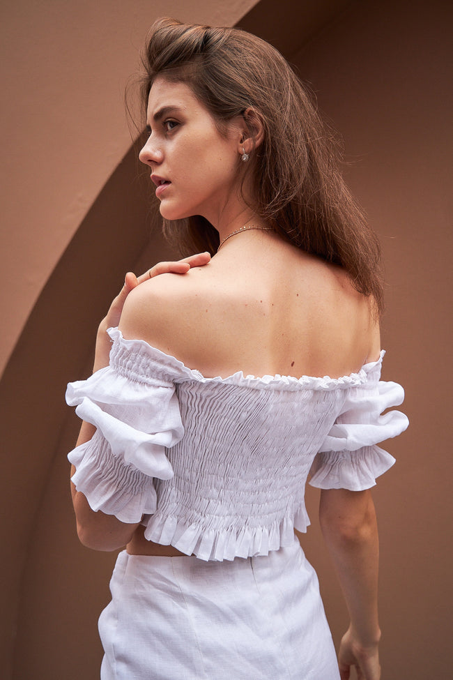 RABIAH TOP (POWDER WHITE) - RICOCHET