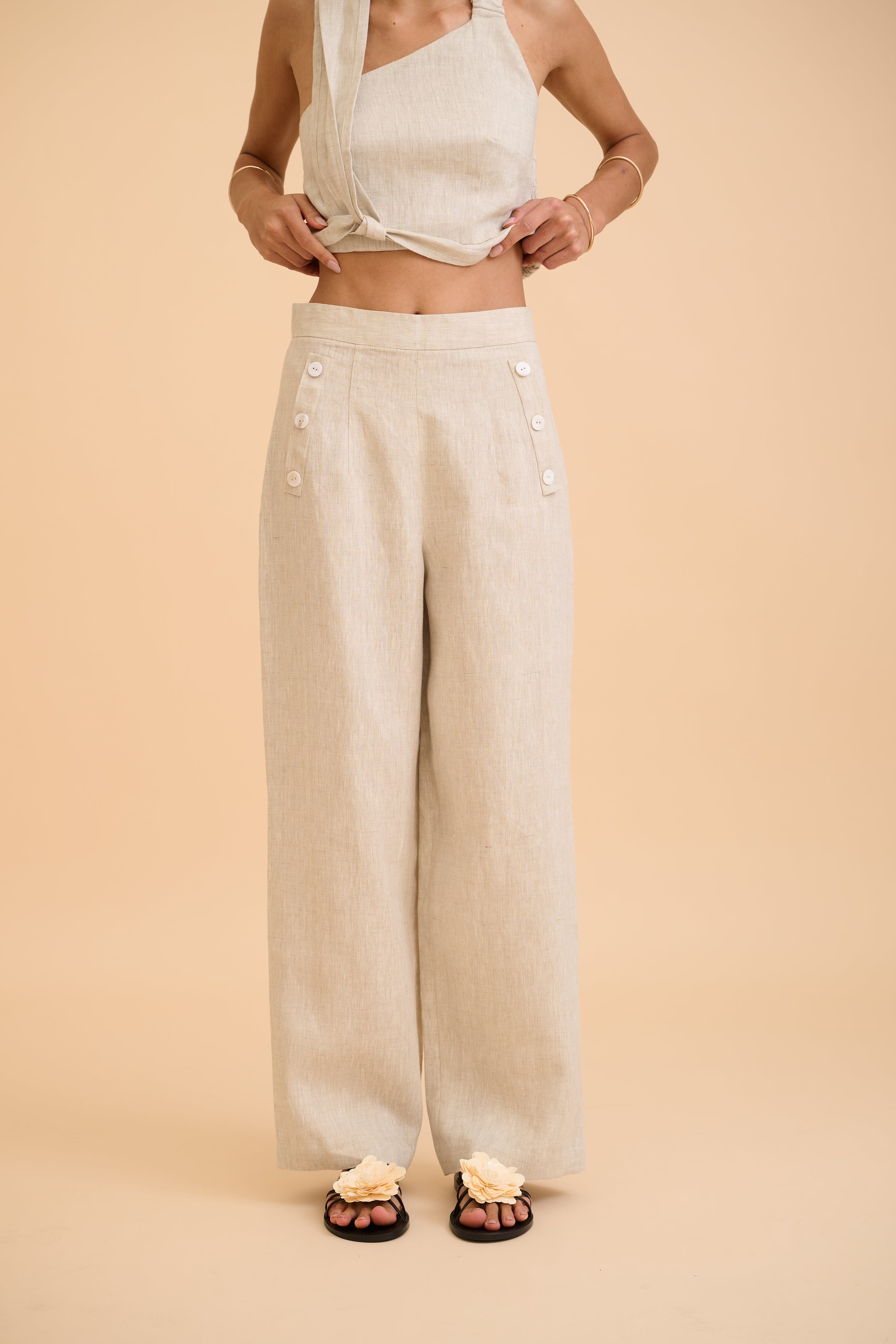 SAANVI PEARL- BUTTONS TROUSER - RICOCHET