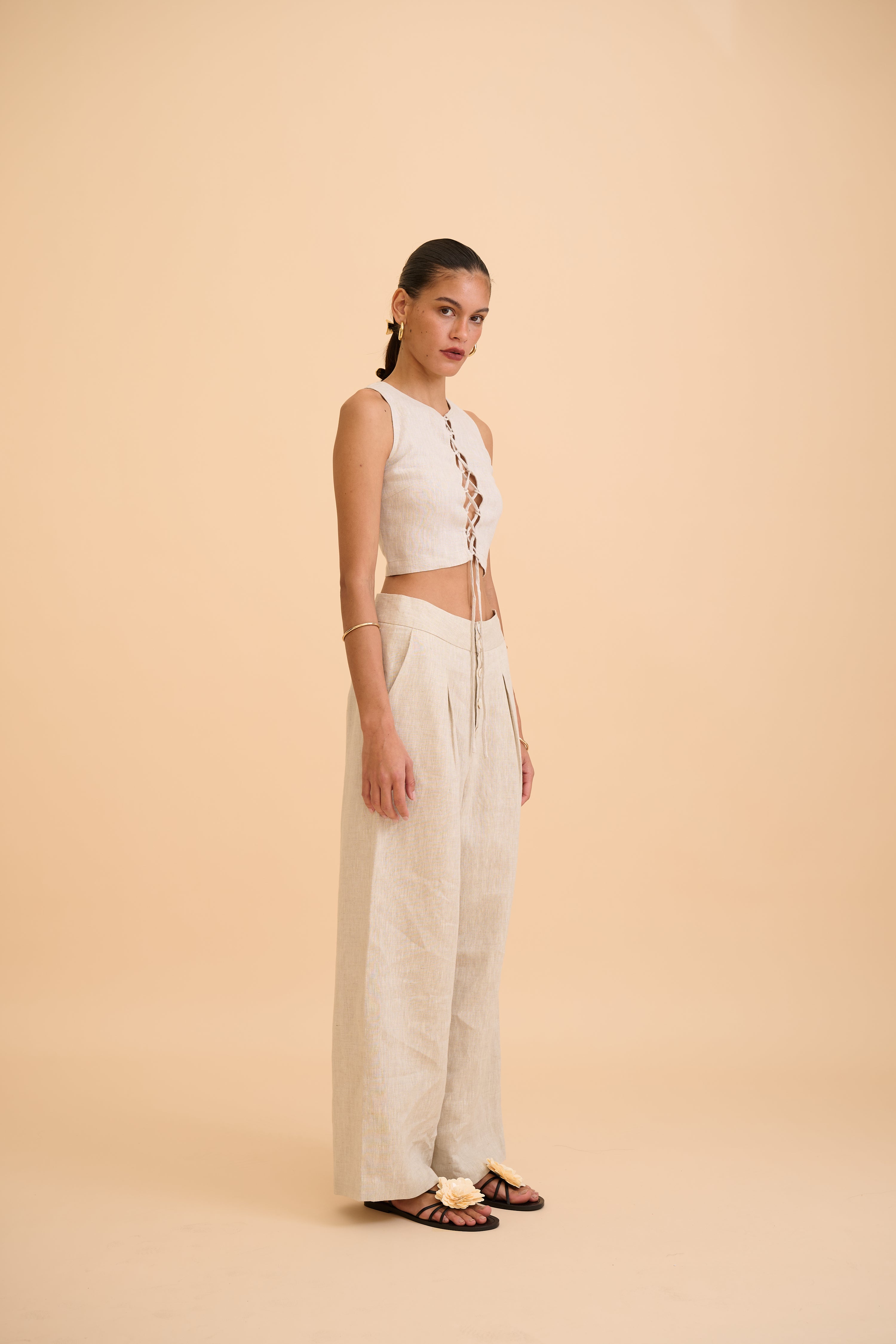 SAANVI LACE-UP TOP - RICOCHET