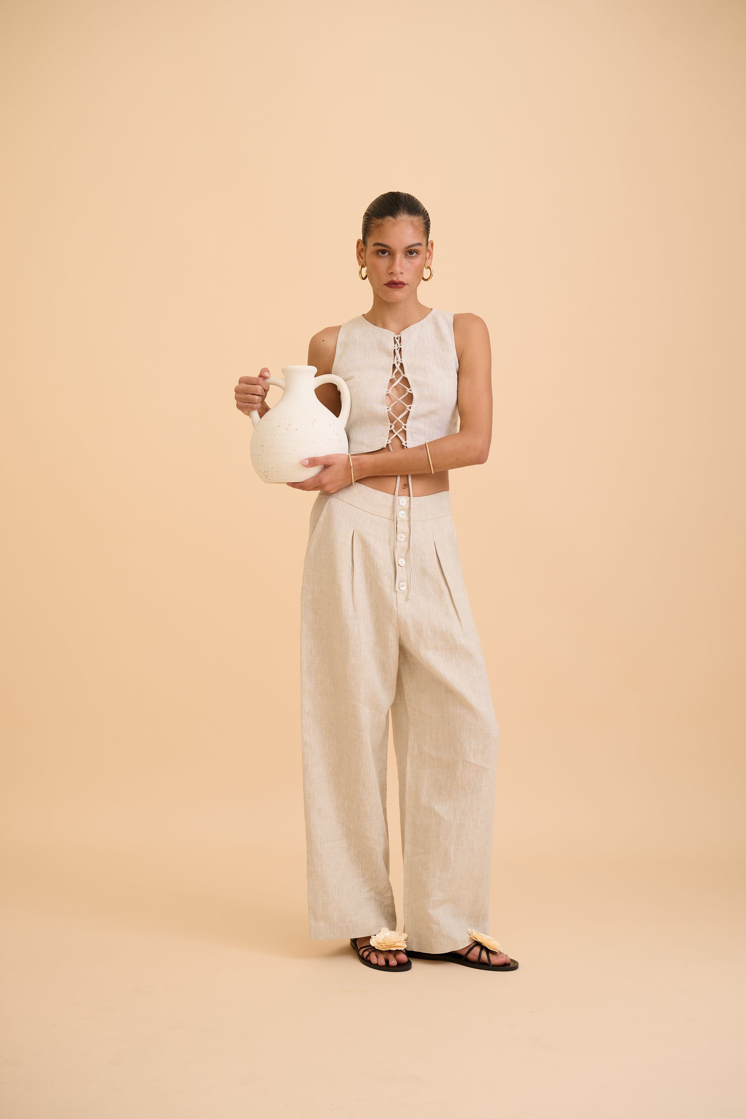 SAANVI LACE-UP TOP - RICOCHET