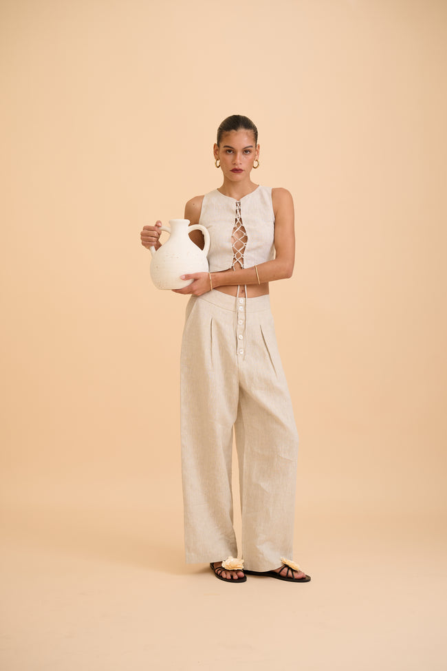 SAANVI LACE-UP TOP - RICOCHET