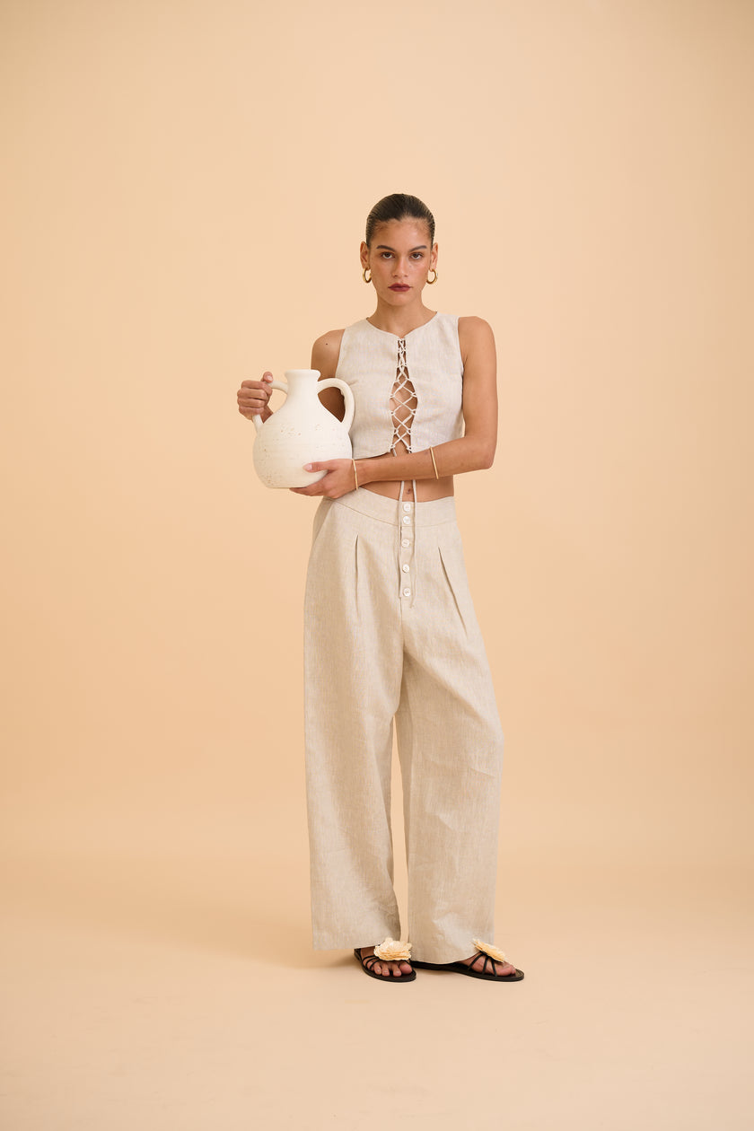 SAANVI LACE-UP TOP - RICOCHET