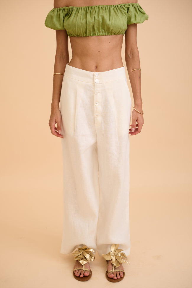 LUNE PEARL-BUTTONS TROUSER - RICOCHET