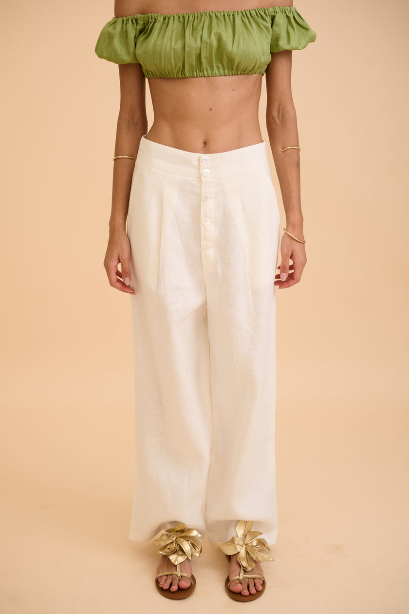 LUNE PEARL-BUTTONS TROUSER - RICOCHET