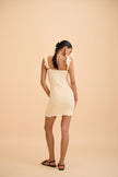 ALINE RUFFLED MINI DRESS - RICOCHET