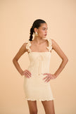 ALINE RUFFLED MINI DRESS - RICOCHET