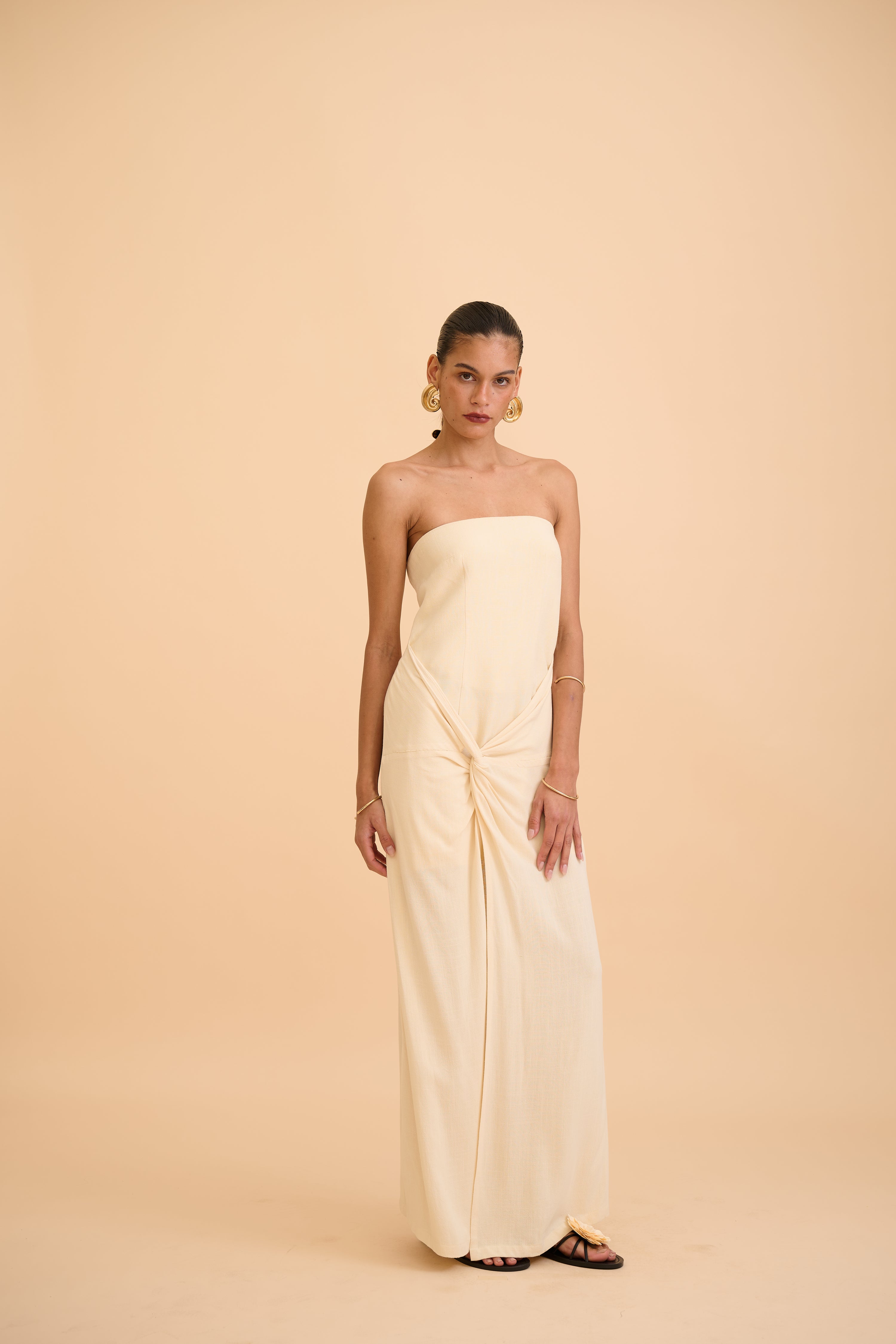 ALINE STRAPLESS MAXI DRESS - RICOCHET
