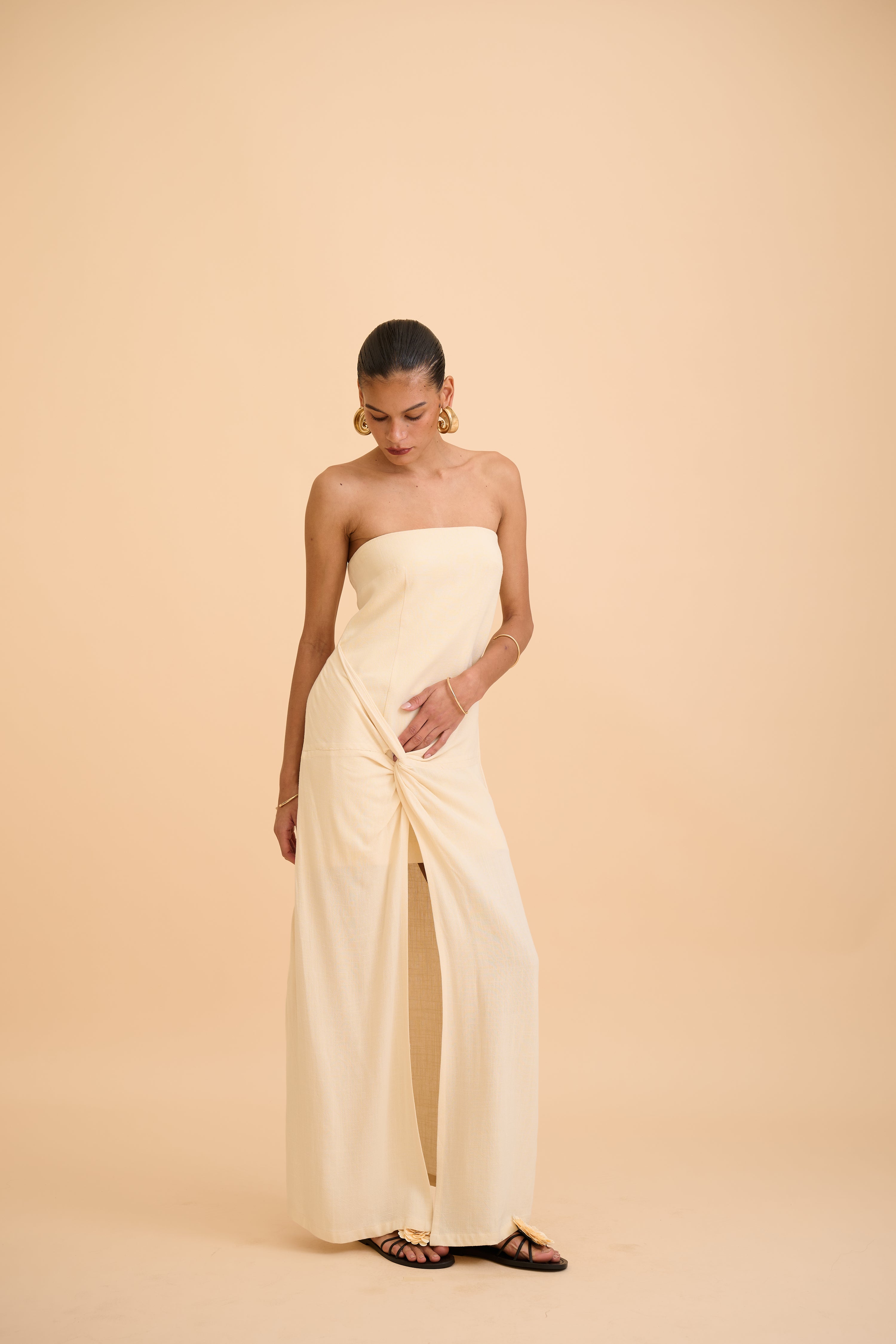 ALINE STRAPLESS MAXI DRESS - RICOCHET