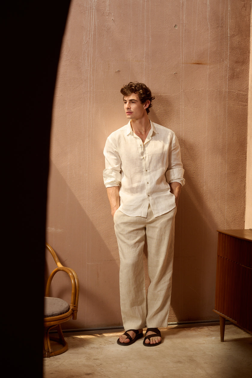 ARMAND PEARL BUTTON TROUSER - RICOCHET