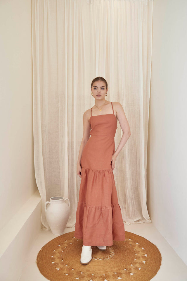 GYASI MAXI DRESS (TERRACOTTA)