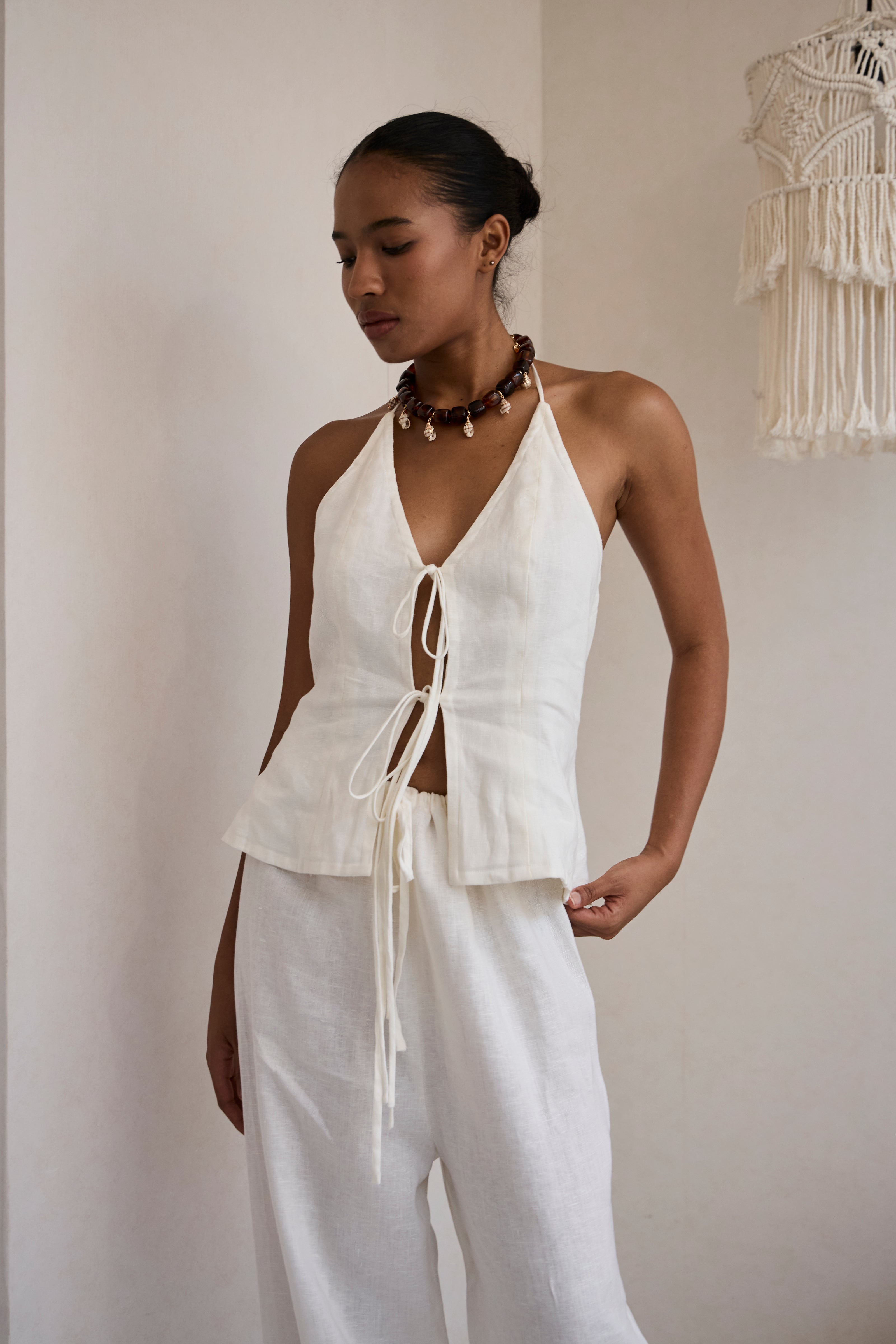 Ayla halter top (Powder White) - RICOCHET