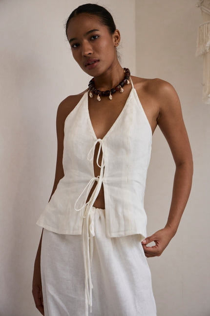 Ayla halter top (Powder White) - RICOCHET