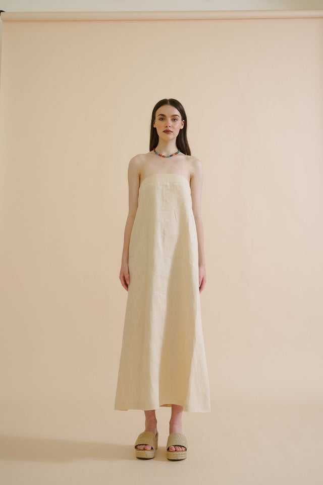 DANIELI STRAPLESS DRESS (IVORY) - RICOCHET