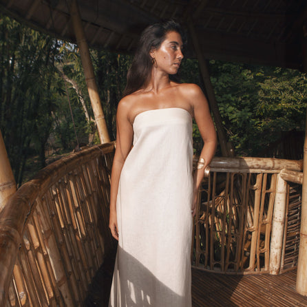 DANIELI STRAPLESS DRESS (IVORY) - RICOCHET