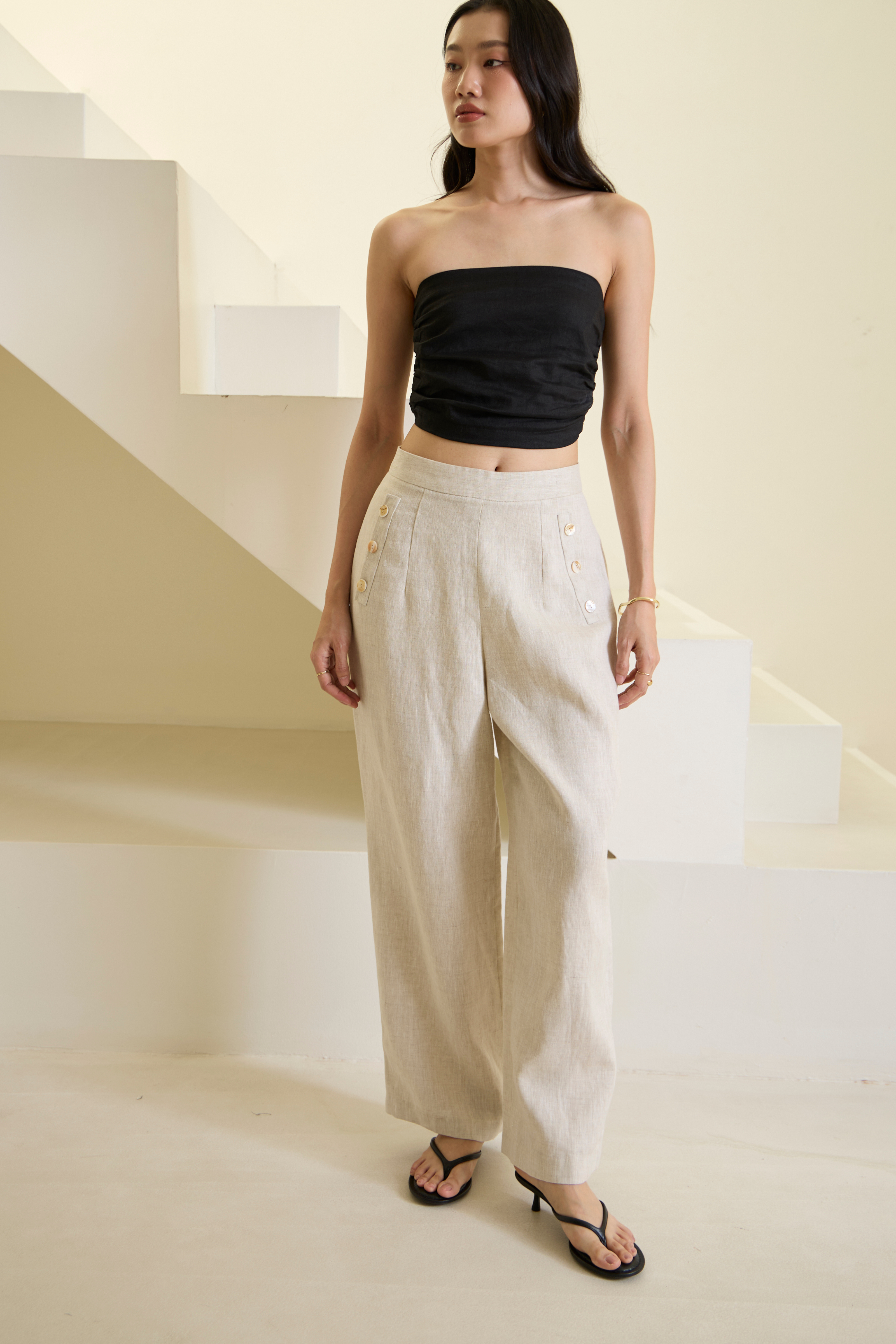 SAANVI PEARL BUTTONS TROUSER