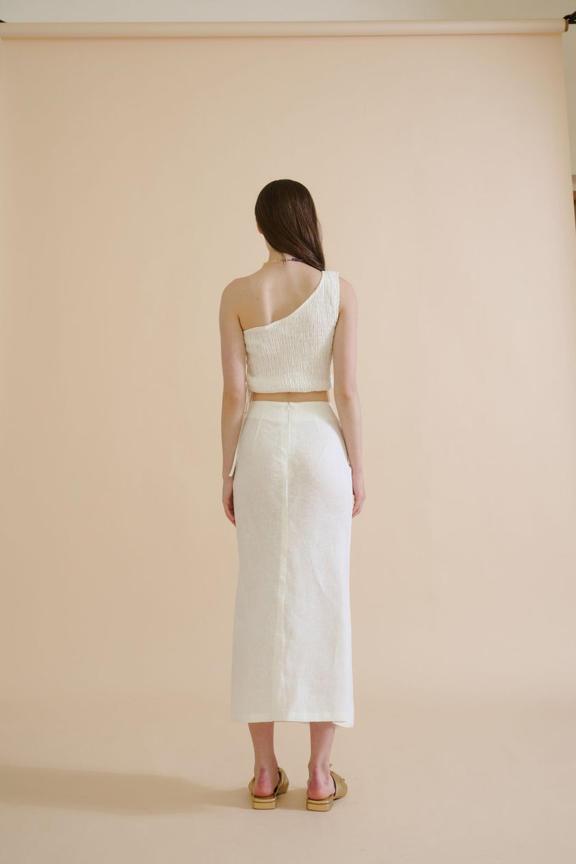 CHARMAINE SKIRT (POWDER WHITE) - RICOCHET