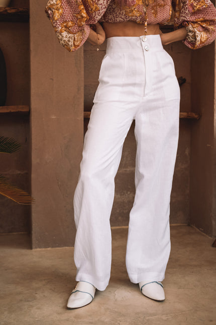 RANA TROUSER (POWDER WHITE) - RICOCHET
