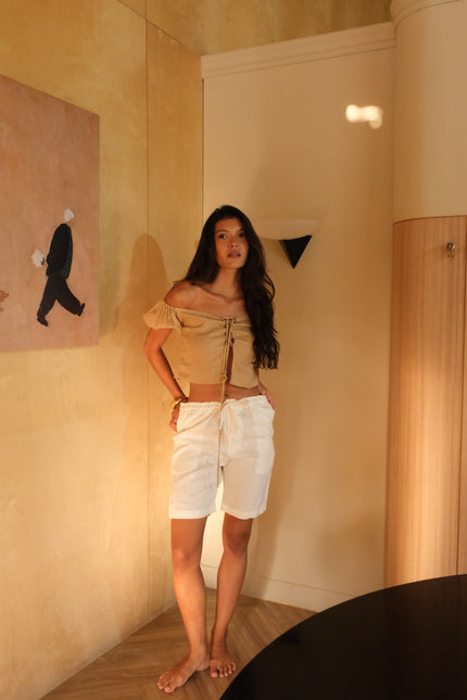 CATIA LACE-UP TOP - RICOCHET