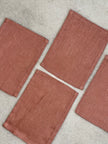 Nora Holiday linen coasters (Terracotta)