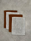 Nora Holiday linen coasters (Tobacco Sand/Beige)