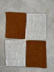 Nora Holiday linen coasters (Tobacco Sand/Beige)
