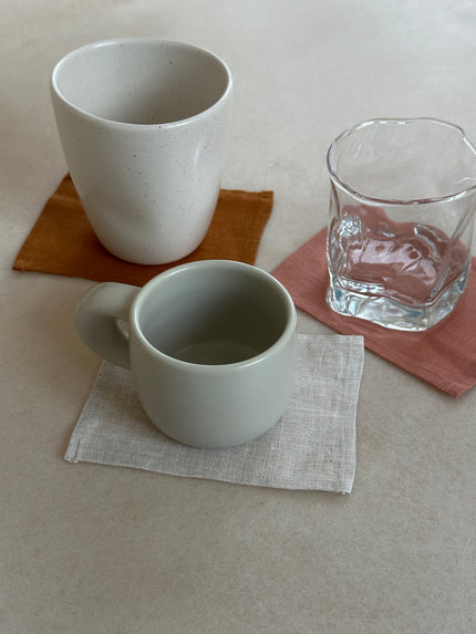 Nora Holiday linen coasters (Terracotta)