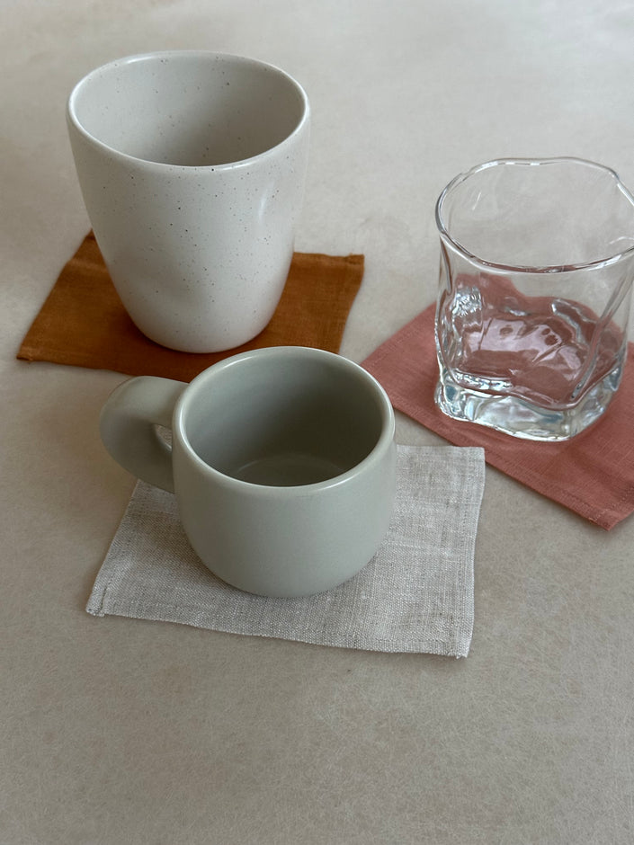 Nora Holiday linen coasters (Terracotta)