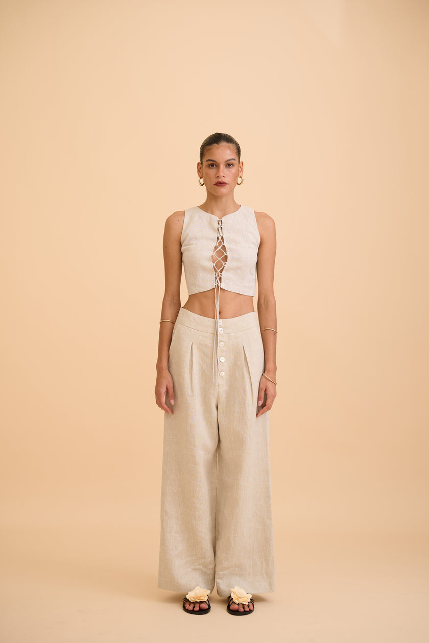 SAANVI LACE-UP TOP - RICOCHET