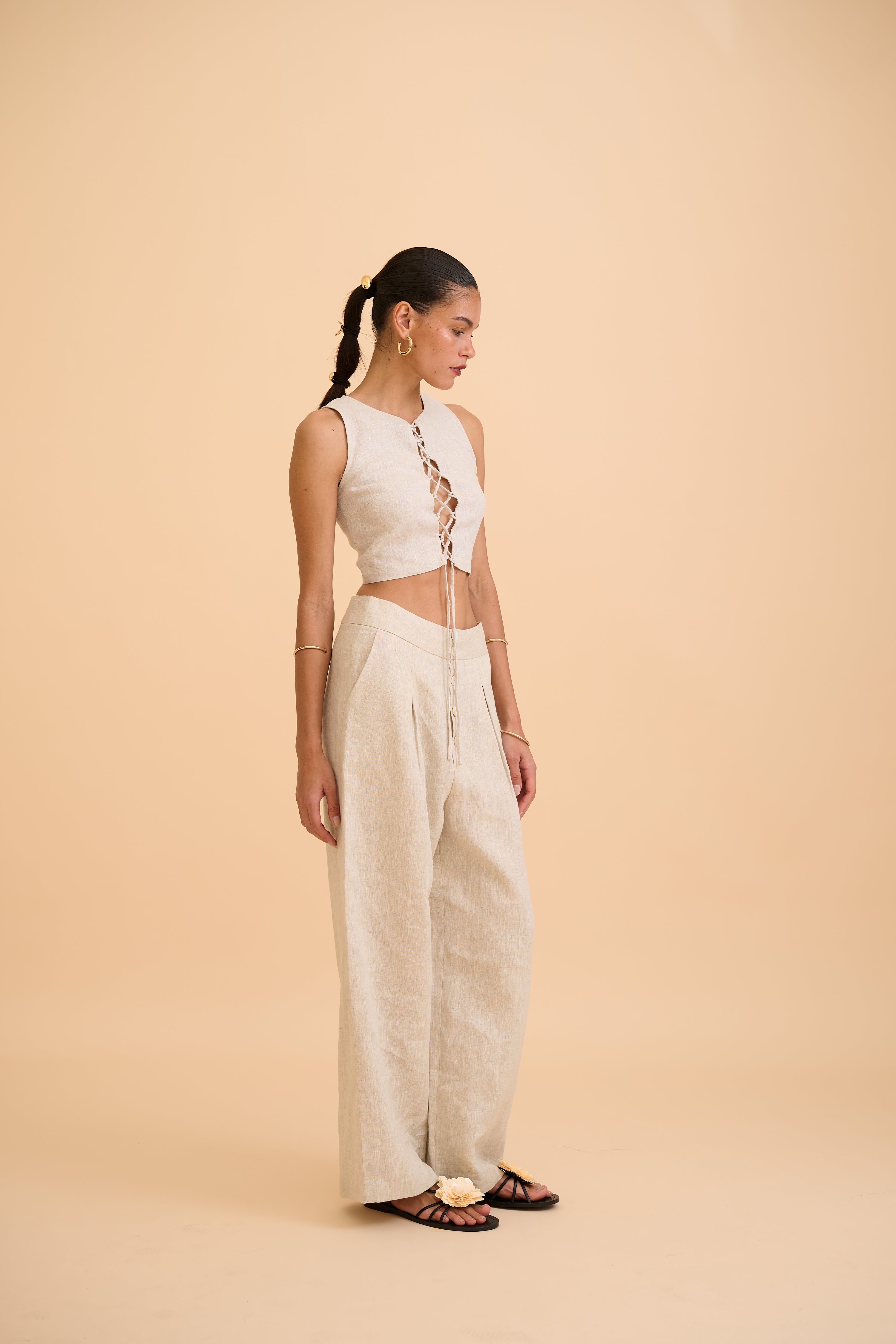 SAANVI LACE-UP TOP - RICOCHET