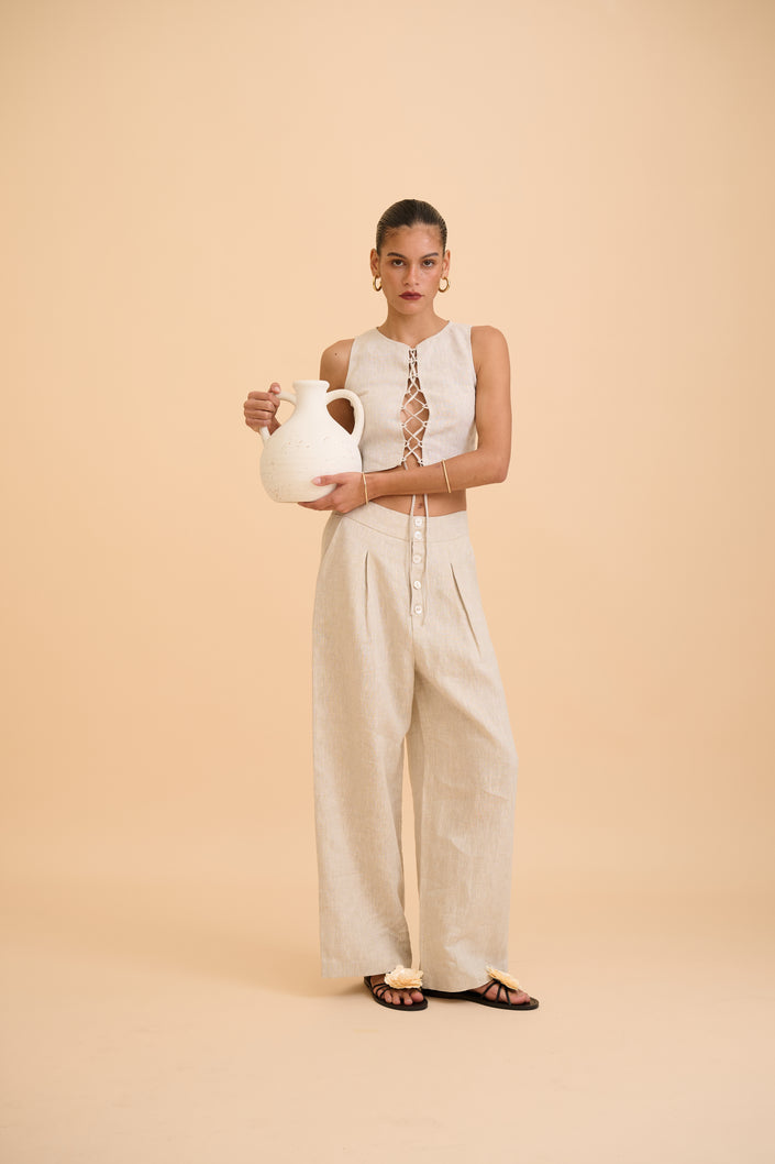 SAANVI LACE-UP TOP - RICOCHET