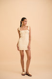 ALINE RUFFLED MINI DRESS - RICOCHET